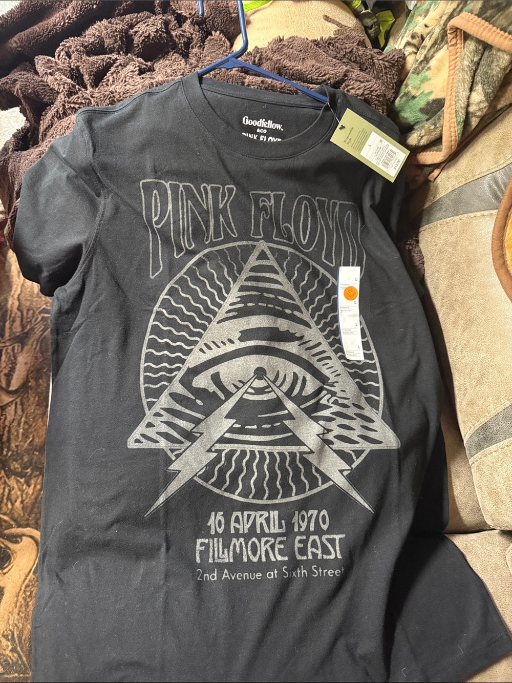 Goodfellow & Co Black Pink Floyd Fillmore East Graphic Tee
